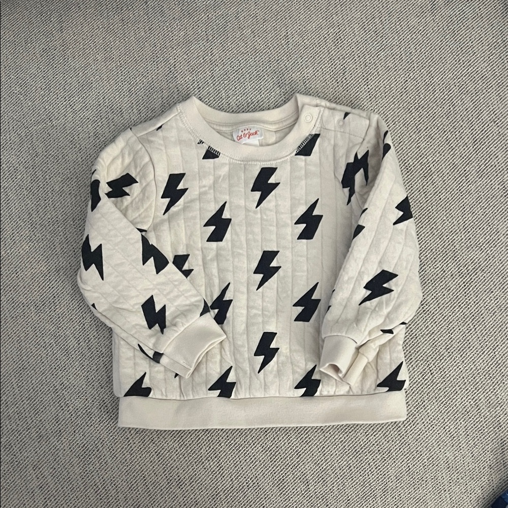 Cat & Jack Kids Lightning Bolt Sweatshirt - Cream and Black